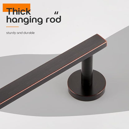 24 Inch Bathroom Towel Racks Bath Towel Bars Kitchen Towel Holder Towel Rails Wall Mounted SUS304 Stainless Steel Oil Rubbed Bronze AN4001ORB-L24