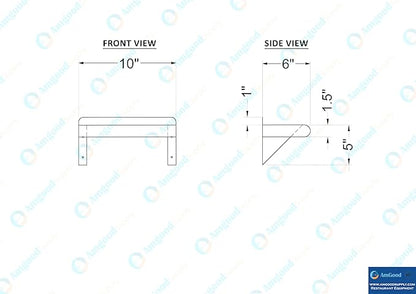 AmGood 6 in. x 10 in. Stainless Steel Wall Mount Shelf. Commercial/Home. Kitchen, Restaurant, Garage, Laundry, Utility Room. NSF