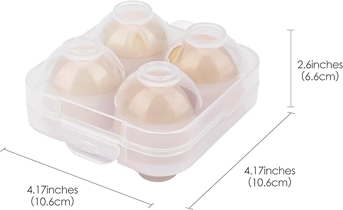 4 Girds E Holder Conggtainer, Plastic Egg Storage Box Shockproof Protection, Portable Egg Tray Carriage Dispenser for Refrigerator Camping Picnic Travel Kitchen Outdoor (Transparent 2 Pcs)