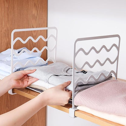 Zerodeko Closet Shelf Divider Sturdy Plastic Separator for Organizing Clothes Towels Accessories for Kitchen Cabinets Libraries Office Storage Random