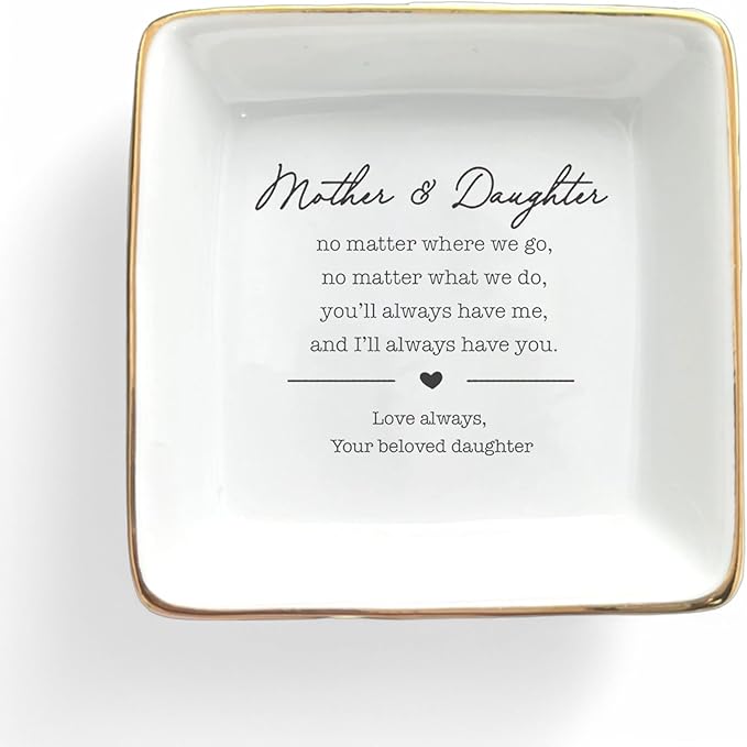 Mother Gift, Square Ring Dish, Jewelry Dish, Jewelry Storage, Mothers Day Gifts, Gift From Daughter, Bonus Mom Gift, Step Mother Gift, Mother Appreciation, Mother Present, Mother Birthday Gift…