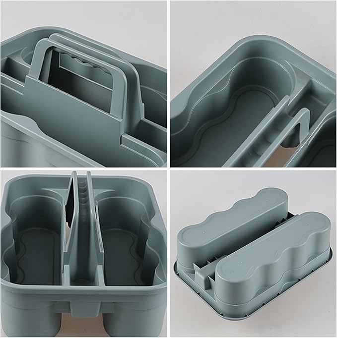 Parlynies All-Purpose Cleaning Caddy, Cleaning Tool Organizer with Handle Portable Shower Caddy Basket, Grey, 6 Pack