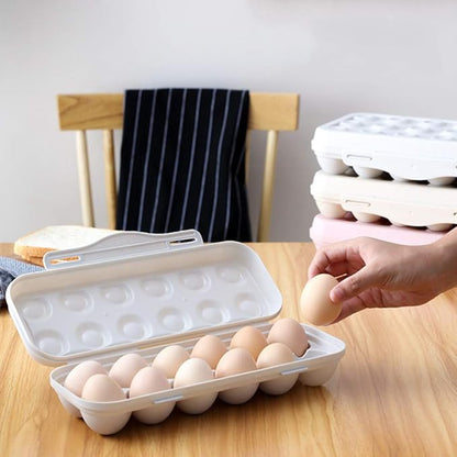 2 Pack Plastic Egg Holder for Refrigerator, Covered Egg Holders, Stackable Egg Container, Countertop Egg Storage Organizer with Lid, 18X2 Eggs