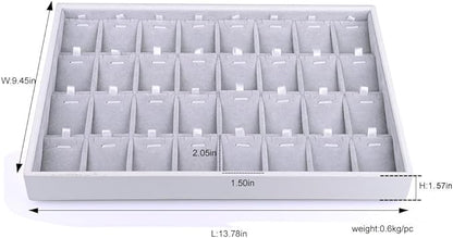 Oirlv Velvet Stackable Jewelry Tray 32 Grids Pendant Organizer Display Showcase Jewelry Storage Trays