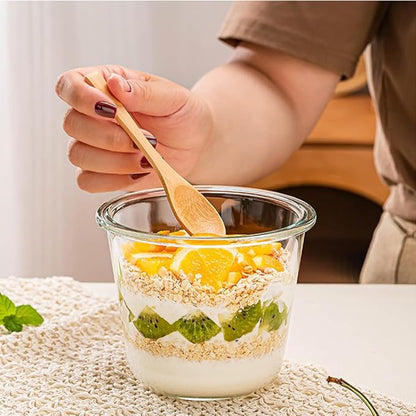 24 Oz Round Glass Food Storage Container, 3 Cup Round Glass Soup Container with Airtight Lids BPA free, Leak proof Borosilicate Storage bowls, Dishwasher Microwave Freezer Safe (2 Pack)