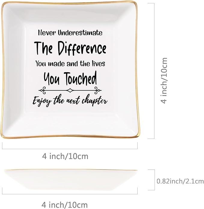 Spegiffu Retirement Gifts for Women Coworker Leaving Gifts Going Away Gift Retirement Gift Jewelry Dish for Friends Retired Teachers Nurses Doctor Boss Goodbye Farewell Gifts for Coworkers New Job