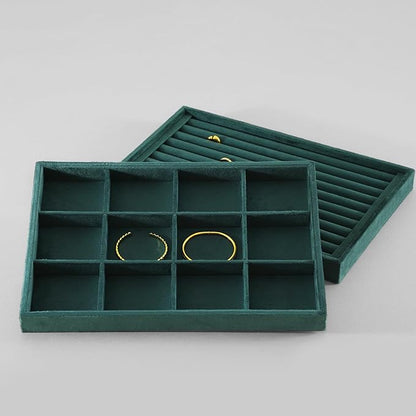 Jewelry Organizer Tray, Velvet Bracelet Display, Premium Jewelry Tray, Luxury Bangle Organizer,Green Watch Tray,Brooch Trays