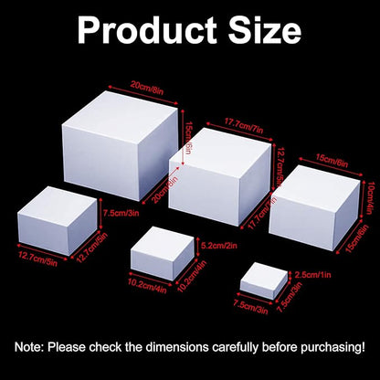 LESSF 6pcs Buffet Risers, Food Risers for Buffet Table Display Stand Shelf, Display Risers Acrylic Risers Display Stands Acrylic Nesting Boxes for Party Catering Dessert Collectibles (3/4/5/6/7/8")