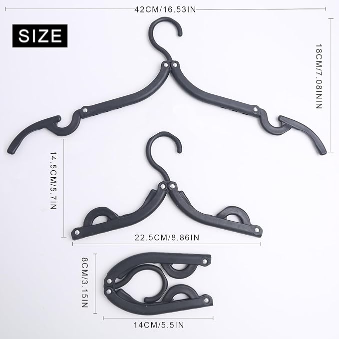 Travel Hangers for Cruise Foldable Hangers - Portable Folding Clothes Hangers Travel Accessories Foldable Clothes Drying Rack Cruise Essentials 6pcs