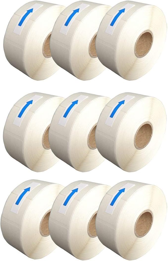 L LIKED Blank White 1 x 2 Inch Dissolvable Labels for Food Rotation Prep roll of 500 (9 Rolls)