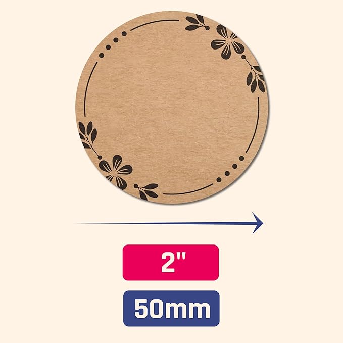 300 Pieces, 2 inch - Canning Labels for Mason Jars, Brown Kraft Jar Stickers to Write On