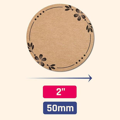 300 Pieces, 2 inch - Canning Labels for Mason Jars, Brown Kraft Jar Stickers to Write On