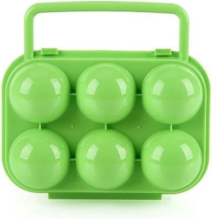 FantasyDay 6 Grids Egg Holder - Sturdy Shockproof Durable Carton Container With Lid for Refrigerator - Large Capacity Organizer Box for Home Kitchen Outdoor Picnic Hiking Storage
