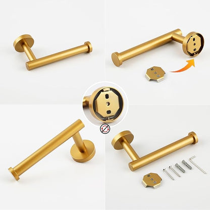 GERZWY Bathroom Toilet Paper Holder Paper Gold Stainless SteelTowel Dispenser Tissue Roll Hanger Wall Mounted