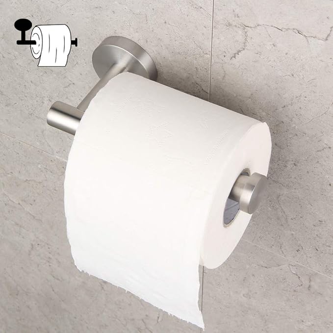 GERZ Bathroom Toilet Paper Holder SUS 304 Stainless Steel Tissue Paper Roll Holder Wall Mount, Brushed Finish