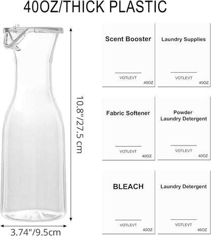 40OZ Laundry Detergent Dispenser, Laundry Soap Dispenser, Fabric Softener Dispenser, Liquid Laundry Detergent Holder Container Organizer, Laundry Room Organization and Storage, 3 Pack