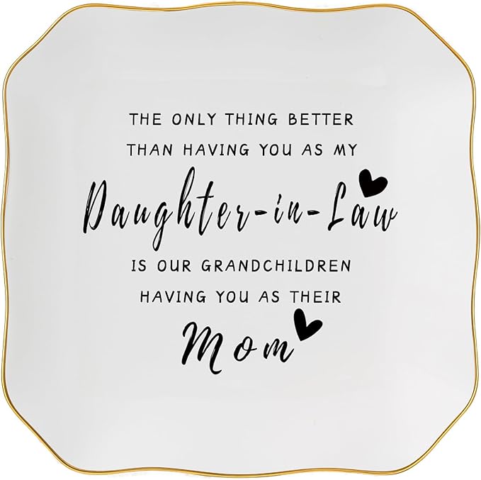 Jelershy Daughter in Law Gifts Jewelry Dish Tray for Future Daughter in Law Wedding Birthday Christmas Mothers Day Valentines Gift- The Only Thing Better Than Having You As My Daughter in Law