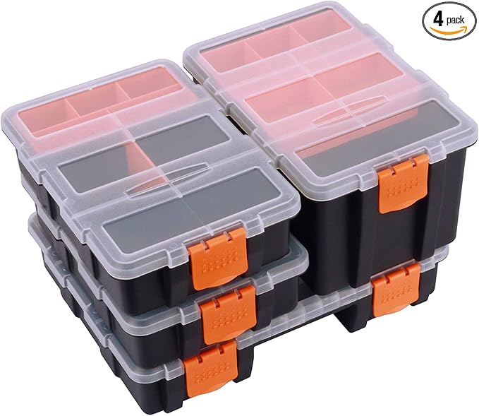 Makitoyo MP009 Hardware & Parts Organizers Versatile and Durable Storage Toolbox, 4PCS Set