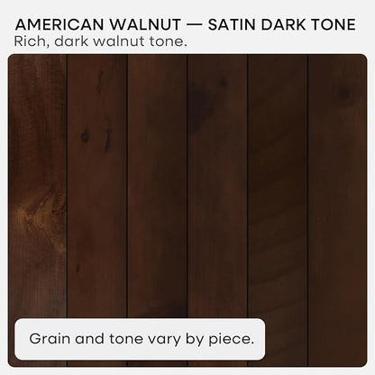 Homeforia Walnut 42 inch Floating Shelves, High End Solid Real Wood 42inch Floating Shelf for Wall, Large Dark Brown 42 inches Long Floating Shelves, Heavy Duty Bracket, 42 X 6.5 X 1.75 inch, Set of 2
