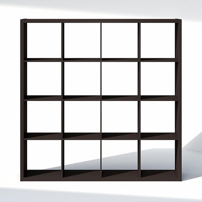 Furinno Cubic Closet Organizers and Storage, 16-Cube Closet Organizer, Open Shelf Closet Storage, Extra Thick Frame for Wardrobe, Bedroom, Living Room, Dark Oak