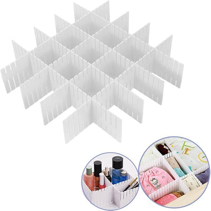 8pcs DIY Plastic Drawer Organizer Adjustable Drawer Dividers for Home Tidy Closet, Socks, Underwear, Office School Supplies, Kitchen Utensil Tools (White)