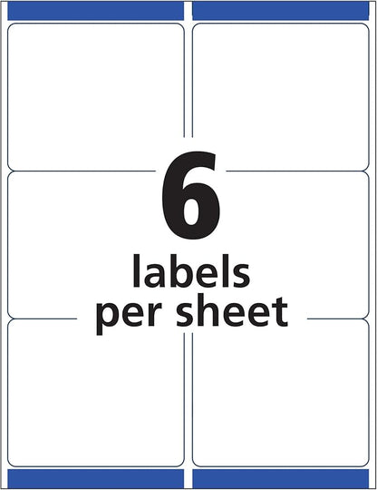 Avery Removable ID Labels, Sure Feed Technology, Removable Adhesive, 3-1/3" x 4", 150 Labels (6464)