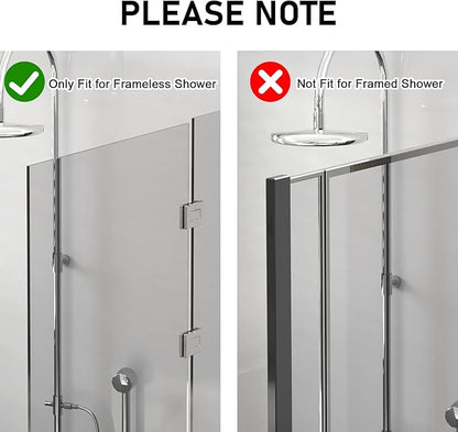 KITHOLD Shower Door Hook, Extended Length Frameless Shower Door Hook (7 Inches), Heavy-Duty Bathrobe Towel Stainless Steel Hook, No Drilling or Adhesive Required, 2-Pack, Silver