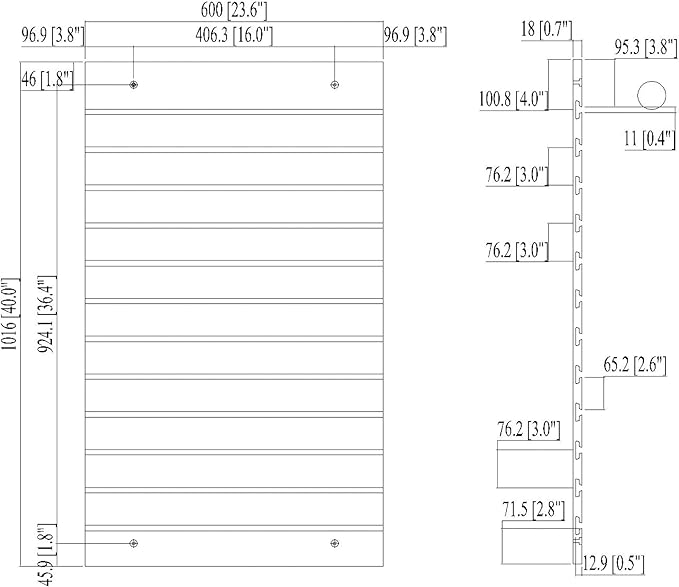 FixtureDisplays® 24 X 40" Black Slatwall Panel Retail Store Display Garage Tool Organizer Literature 11709-1-BLACK-NF