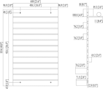 FixtureDisplays® 24 X 40" Black Slatwall Panel Retail Store Display Garage Tool Organizer Literature 11709-1-BLACK-NF