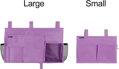 Surblue Caddy Hanging Organizer Bedside Storage Bag for Bunk and Hospital Beds, Purple, Small