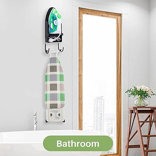 Wall-Mounted Ironing Board Hanger, Heat Resistant Iron Holder for Household & Bathroom