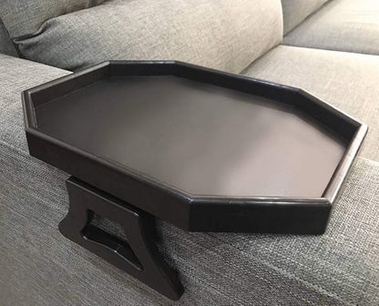 Sofa Arm Clip Table, Armrest Tray Table, Drinks/Remote Control/Snacks Holder (Plastic, Black) …