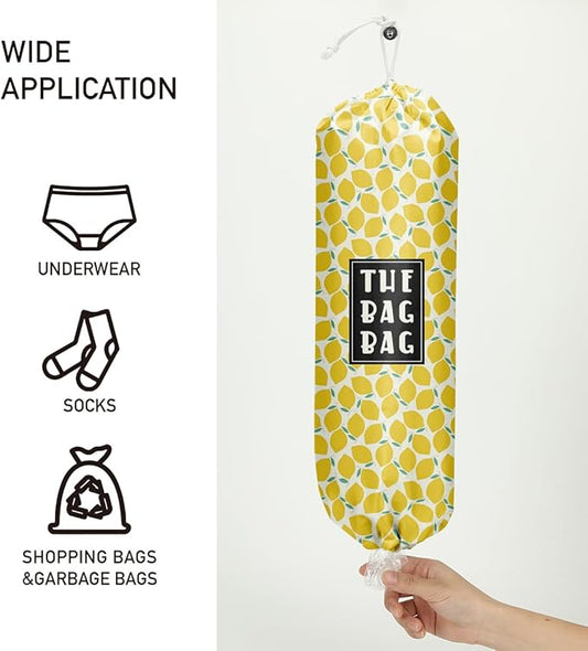 Lemon Plastic Bag Holder and Organizer - Summer Gifts for Grocery Storage, Home Farmhouse Closet Kitchen Decor, Gifts for Women Men