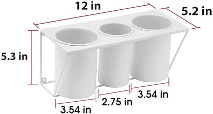 JackCubeDesign Wall Mount Hair Dryer Holder Hair Styling Product Care Tool Organizer Bath Supplies Accessories Tray Stand Storage Bathroom Steel (White) MK470A