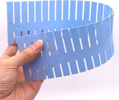 24Pcs Adjustable Drawer Dividers 14.5Inch Plastic Storage Drawers Divider White DIY Grid Drawer Organizer Dividers for Socks Underwear Makeup Clothes (Blue)