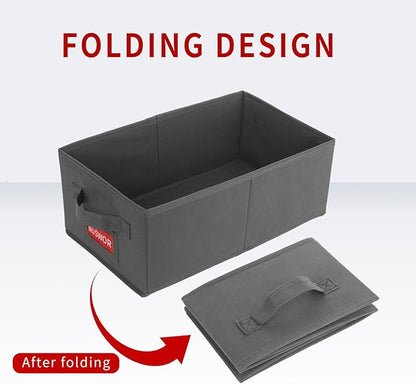 Premium DVD Storage Box - Stackable DVD Case Holder Organizer, DVD Storage Solutions Pack of 4- Holds up to 100 DVDs - 15.75 x 8.1 x 6.1 inches - Grey, USNWDVD4P2