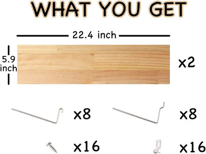 SEVENY 2 Pack Pegboard Shelf Wall Organizer, Pine Wooden Garage Tool Storage,PegBoard Shelve, Wooden Board for Walls, Apartment, Office Organization, Kitchen, Craft Room, Workshop,Studio Garage,Large