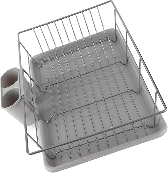 JTLB Metal Dish Storage Rack Drainer Kitchen Utensils Tableware Holder Drying Tray