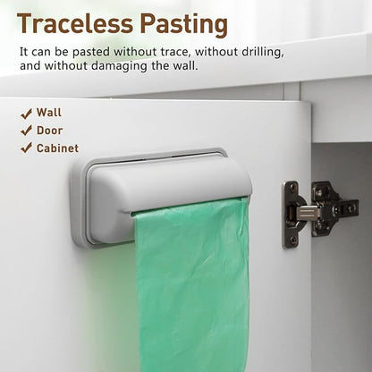 Gatuida 3pcs Wall Mount Trash Bag Containers, Adhesive Garbage Bag Box, Plastic Bags Storage for Kitchen Bathroom (Random Color)
