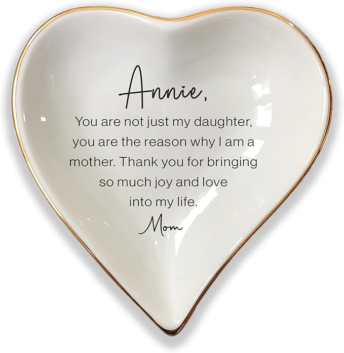 HatafaFurni To My Daughter, Bride in Law Ring Dish, Women Jewelry Tray, Birthday & In Law Gifts, Son Trinket Tray for Men & Women