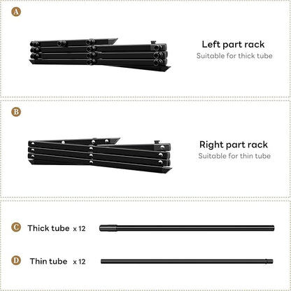 Foldable Drying Rack Clothing, 3-Tier Portable Clothes Drying Racks for Indoor & Outdoor, Anti-Rust Compact Laundry Rack Collapsible, Black 28" D x 10" W x 35" H