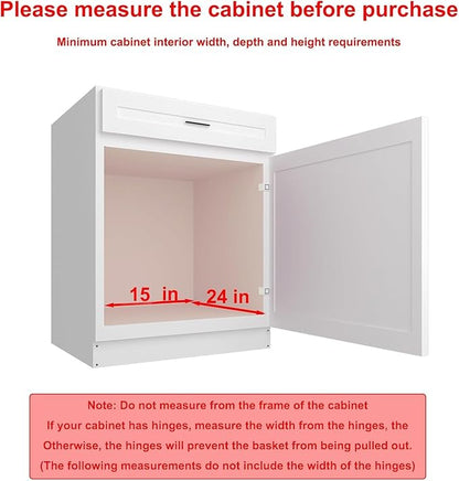 Wooden Pull out Cabinet Organizer 14" W x 21" D x 3.35" H, Heavy Duty Slide Out Drawers Pull-Out Home Organizers for Kitchen Cabinets