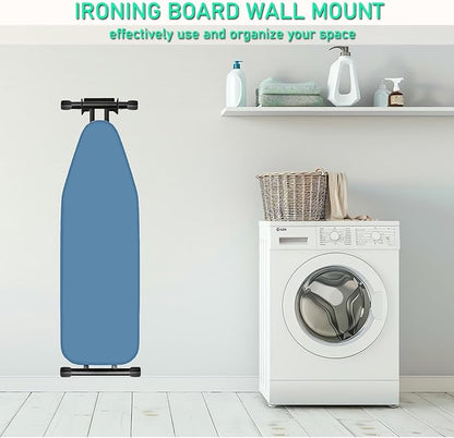 Ironing Board Holder Wall Mount, Ironing Board Hanger for T or Y Leg, Laundry Room Wall Hook for Iron Board Holder, Black
