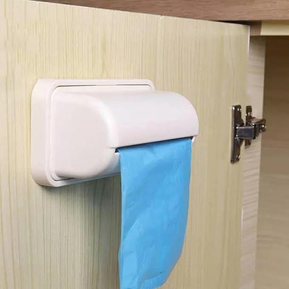 2PCS Trash Bag Dispenser Roll Holder 2Pcs Punch-Free Kitchen Plastic Bag Holder Wall Mounted Garbage Organizer Under Sink for Kitchen Cabinet