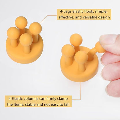 iBetterLife Toothbrush Holders Wall Mounted - 6Pcs Silicone Razor Holder for Shower Self Adhesive Cute Utility Hook for Hanging Towel Key Plug Cable for Kitchen Bathroom Office Dorm Room Essentials