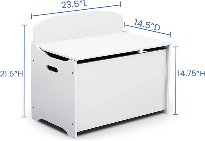 Delta Children MySize Deluxe Toy Box, Bianca White