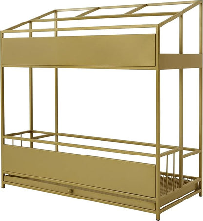 Commercial Metal Umbrella Holder Umbrella Stand with Drip Tray Entrance Umbrella Organizer Large Capacity Umbrella Rack for Home, Office, Apartment, Hotel (Gold, 26.8 * 12.6 * 27.6in)