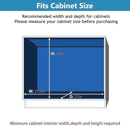 LOVMOR 2 Tier Individual Pull Out Cabinet Organizer 20" W x 21" D, Slide Out Kitchen Cabinet Storage Sliding Shelves