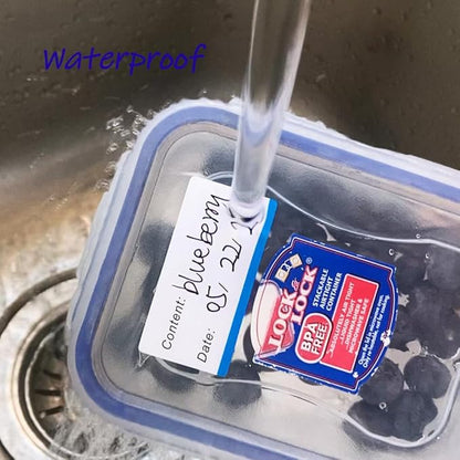 300pcs Removable Freezer Labels, 1 x 2 Inch Food Labels to Write on Food Storage Stickers Date Label, Waterproof Oil Resistant Canning Labels Jar Labels Freezer Paper Label, Clean Leaves No Residue