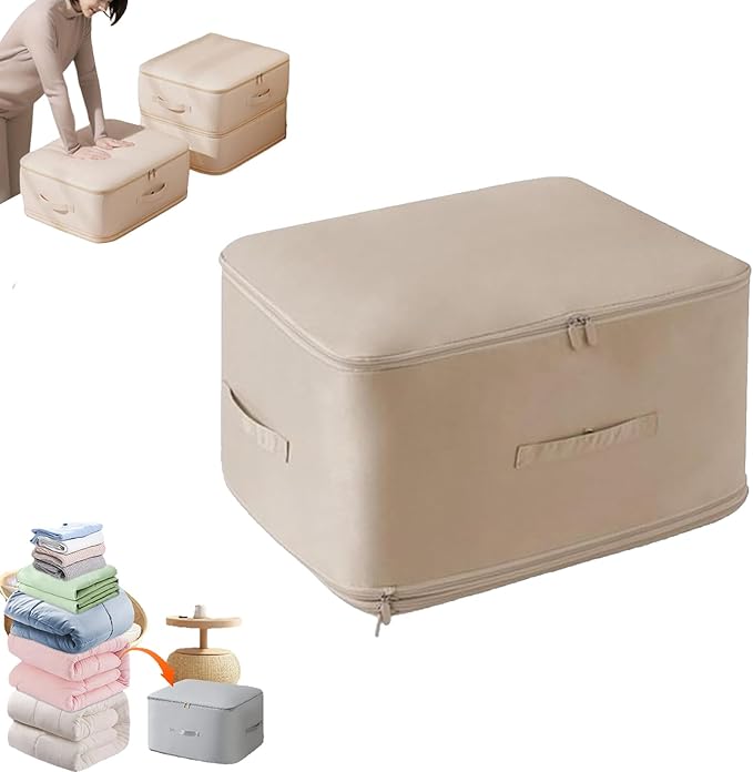 Ultra Space Saving Self Compression Organizer, Heavy Duty Moving Bags for Comforters Blankets Bedding Duvet, Closet Organizers (Khika, X-Large (for quilts))